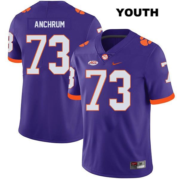 Youth Clemson Tigers #73 Tremayne Anchrum Stitched Purple Legend Authentic Nike NCAA College Football Jersey ZOC4346UR